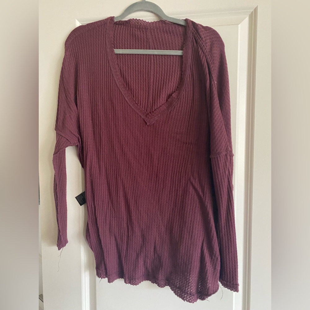Free people long sleeve purple shirt